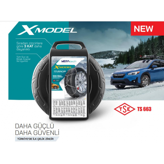 155x12 Ebatlarına Uyumlu Takmatik X Tipi Kar Patinaj Zinciri 155x12 Ebatlarına Uyumlu Takmatik X Tipi Kar Patinaj Zinciri