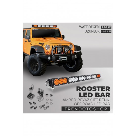 240w 110 Cm Amber-beyaz 3 Modlu Baja Style Rooster Off Road Led Bar Uyumlu