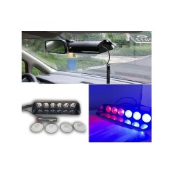 6 Ledli Vantuzlu Polis Çakar LED ( Çakmaklıklı )