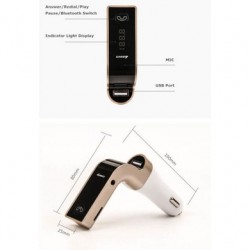 Araç Kiti Fm Transmitter Usb Girişli Bluetooth 4.1 Carg7 Gold