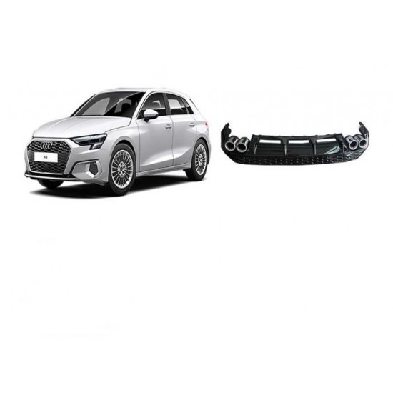 Audi A3 Sedan 2021+ Çift Egzoz Difüzör