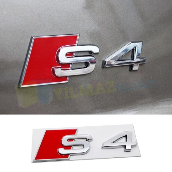 Audi S4 Arka Bagaj Arma Logo Amblem Paslanmaz Çelik Yüksek Kalite Audi S4 Arka Bagaj Arma Logo Amblem Paslanmaz Çelik Yüksek Kalite