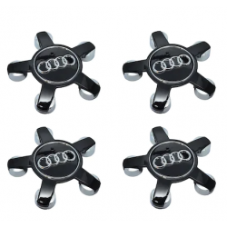 Audi Siyah Ahtapot 5 Kol Jant Göbeği Kapağı 135 mm