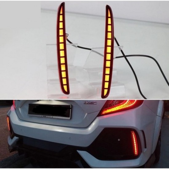Honda Civic Fc5 Typer Arka Sis Lambası Kırmızı LED 2016+ Reflektör LED Honda Civic Fc5 Typer Arka Sis Lambası Kırmızı LED 2016+ Reflektör LED