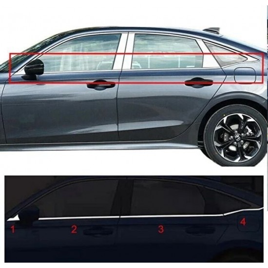 Honda Civic Fe1 Uyumlu Cam Kenar Krom Çerçevesi Çıtası Nikejal 2021+ 2012cvccf1e Honda Civic Fe1 Uyumlu Cam Kenar Krom Çerçevesi Çıtası Nikejal 2021+ 2012cvccf1e
