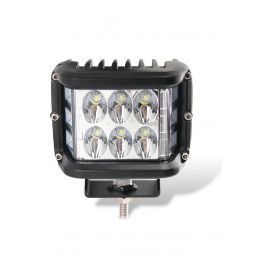 Beyaz Led Sarı Çakarlı Kare Off Road Sis Farı Çalışma Lambası 12 Ledli 1Adet