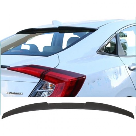 Honda Civic Fc5 ( 2016-2020 ) Abs Plastik   Cam Üstü Piano Black Spoiler