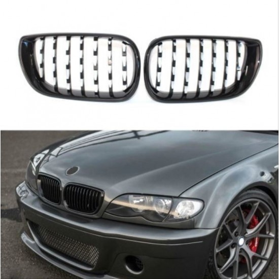 Bmw 3 Serisi 2002-2004 E46 Diamond Böbrek Panjur Piano Black