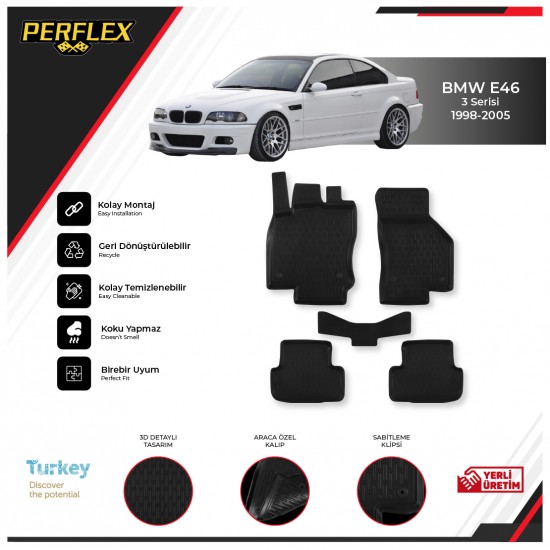 Bmw E46 3 Serisi 1998-2005 3D Havuzlu Paspas