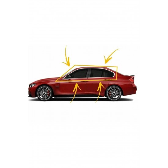 Bmw F30 Cam Çerçevesi Kenar Çıtası Krom Tamtur