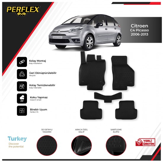 Cıtroen C4 Pıcasso 2006-2013 3D Havuzlu Paspas