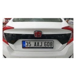 Çmk Honda Civic Fc5 2016-2020 Bagaj Kapağı Plaka Üst Kaplaması Piano Black