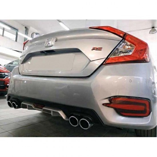 Çmk Honda Civic Fc5 2016-2020 Difüzör 4 Egzozlu Silver