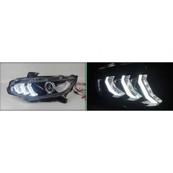 Çmk Honda Civic Fc5 2016-2021 Animasyonlu Mustang Dizayn Led Far Takımı