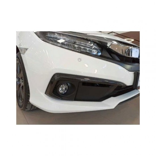 Çmk Honda Civic Fc5 2019-2021 Ön Sis Kaşı Kaplaması Karbon (Makyajlı Kasa)