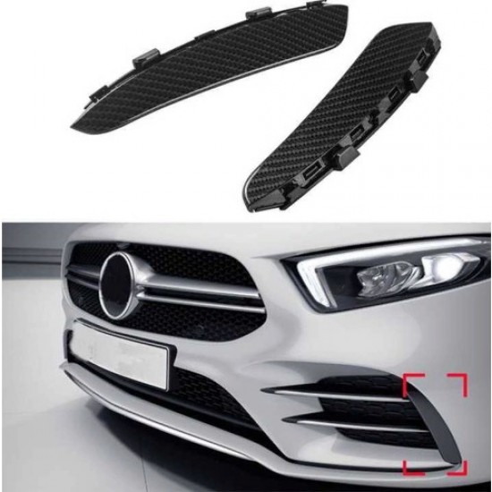 Çmk Mercedes W177 A Serisi 2019+ Ön Tampon Yan Bıçakları - 2 Parça - Karbon