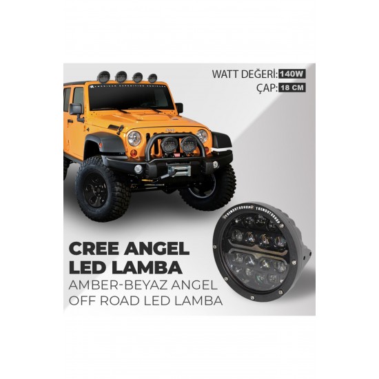 Cree Angel Adaptif 18 Cm 7” Amber-beyaz Angel 4 Modlu Off Road Led Lamba