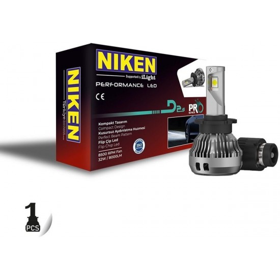 D2s Led Xenon Far Aydınlatma Seti Şimşek Etkili Niken Pro 8000lm