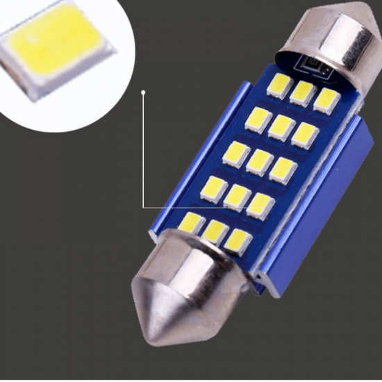 Dekoratif led ampul 12SMD CANBUS 36mm sofit ampul beyaz/ LAAM869