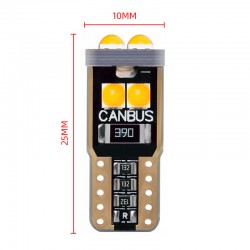 Dekoratif led ampul T10-6SMD 3030 CANBUS 12V çift turuncu / LAAM866