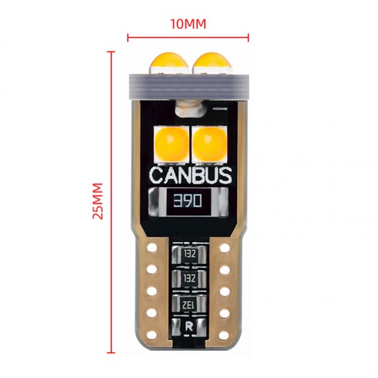 Dekoratif led ampul T10-6SMD 3030 CANBUS 12V çift turuncu / LAAM866