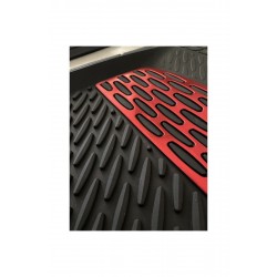 Fiat Linea Uyumlu Universal Derin Havuzlu Paspas Krom Kırmızı