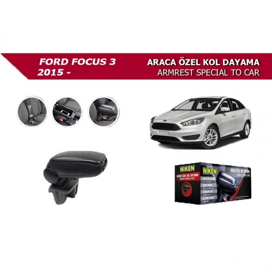 Ford Focus 3 2015 Araca Özel Kol Dayama Siyah