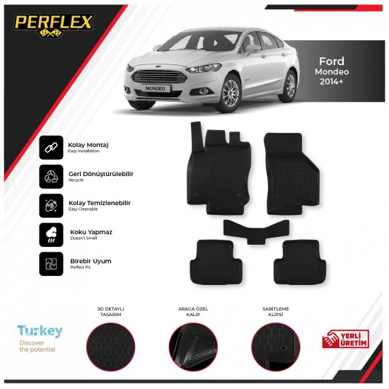 Ford Mondeo 2014+ 3D Havuzlu Paspas