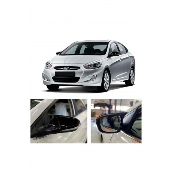 Hyundai Accent Blue Sinyalli Batman Yarasa Ayna Kapağı Piano Black 2011-2019