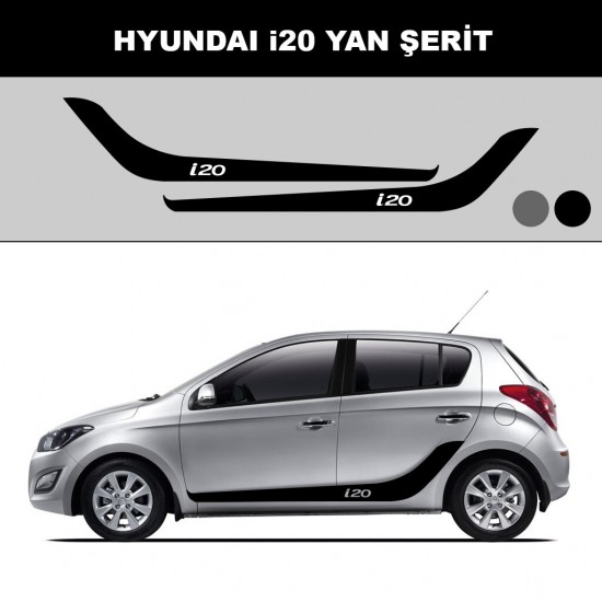 Hyundai I20 - Yan Şerit Folyo Etiket - Set 