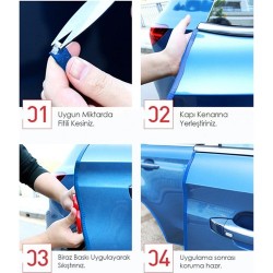 Karva Silikon Kapı Fitili Çizilme Çarpma Önleyici Araç Kapı Koruyucu Kırmızı Karva Silikon Kapı Fitili Çizilme Çarpma Önleyici Araç Kapı Koruyucu Kırmızı