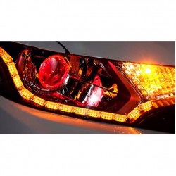 Kayar Led Sinyalli Sarı Far İçi Kristal Led 2 Renk