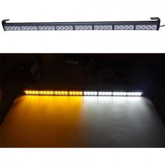 Kgn Tepe LED Bar Çakarlı Off Road 12-24V 112cm Sarı-Beyaz Metal Gövde