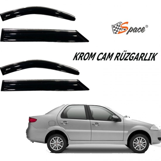 Krom cam rüzgarlığı 1.2mm Fiat Albea/Palıo/Sıena 4lü / CARU430