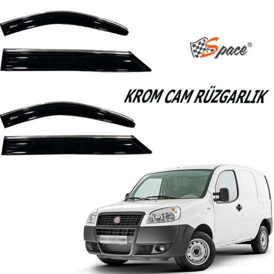 Krom cam rüzgarlığı 1.2mm Fiat Doblo 2002-2009 2li / CARU464