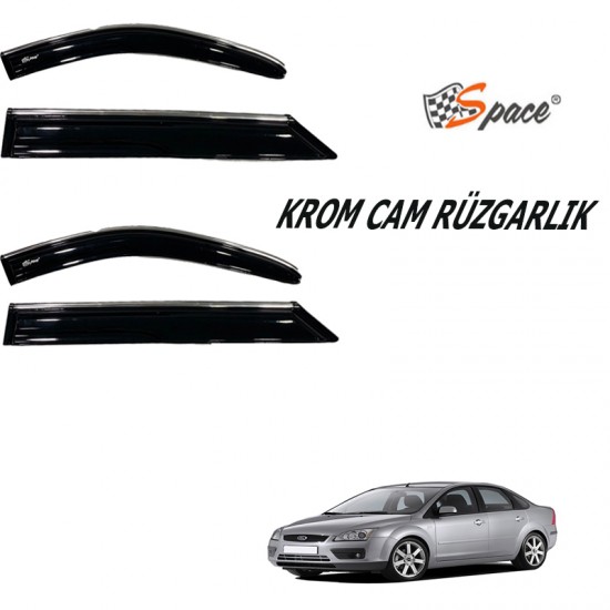 Krom cam rüzgarlığı 1.2mm Ford Focus 2005 4lü / CARU446