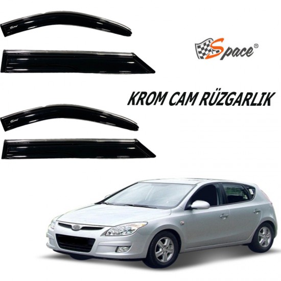 Krom cam rüzgarlığı 1.2mm Hyundai I30 2009 4lü / CARU433