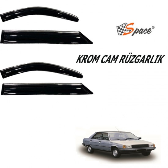 Krom cam rüzgarlığı 1.2mm Renault 9 4lü / CARU442