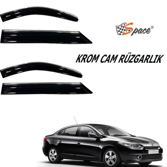 Krom cam rüzgarlığı 1.2mm Renault Fluence 2010 4lü / CARU450