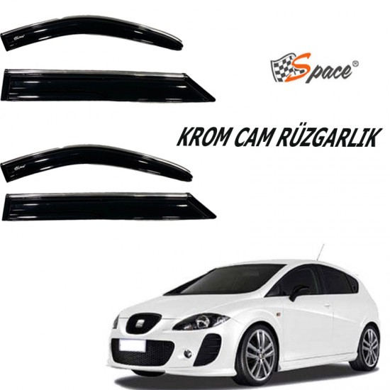 Krom cam rüzgarlığı 1.2mm Seat Leon 2004-2010 4lü / CARU451