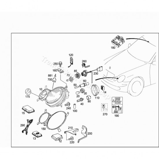 Mercedes E W211 Far Kulagi Tamir Kiti Sol A2118201314 323009295 Mercedes E W211 Far Kulagi Tamir Kiti Sol A2118201314 323009295