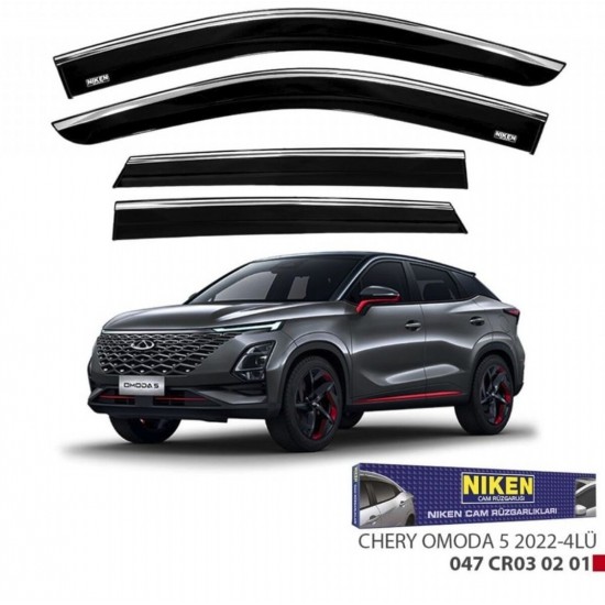 Niken Chery Omoda 5 2022+ Kromlu Cam Rüzgarlığı 4 Lü