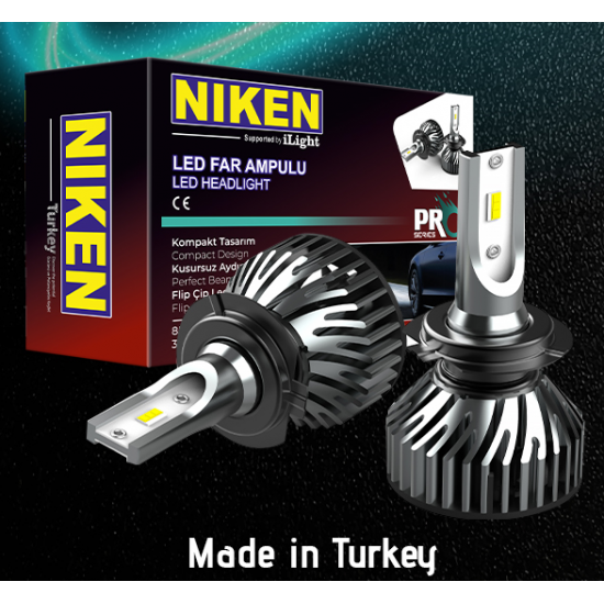 NİKEN PRO LED XENON FAR AMPUL H1 H3 H4 H7 H8 H9 H11 H15 H16 9005