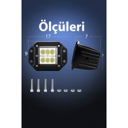 Off Road Gömme Beyaz 5li Sis Lambası 12-24 Volt Uyumlu