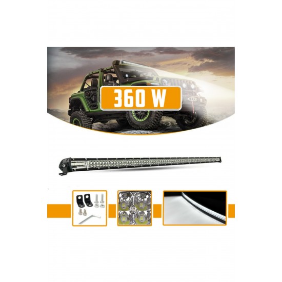 Off Road Led Bar 360w Çift Sıra 96cm Beyaz