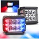 Offroad sis lambası beyaz-kırmızı-mavi 12 Led 36W çift / LASS319-1