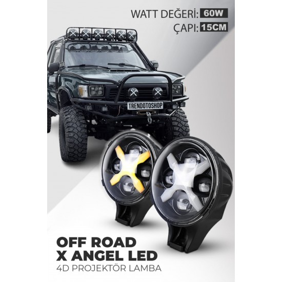 Offroad X Angel Led Projektör Lamba 4d Uyumlu