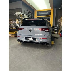 Golf 8 Için Uyumlu r-Line Difüzör (Piano Black) - 4 Egzoz