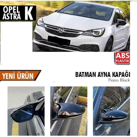 Opel Astra K 2015 Sonrası Batman Yarasa Ayna Kapağı parlak Siyah