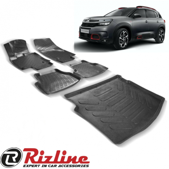 RİZLİNE Citroen C5 Aircross  3D Havuzlu Paspas + Bagaj Havuzu